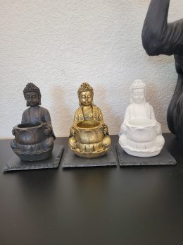 Seated Buddha Statue Candle Holder with Base