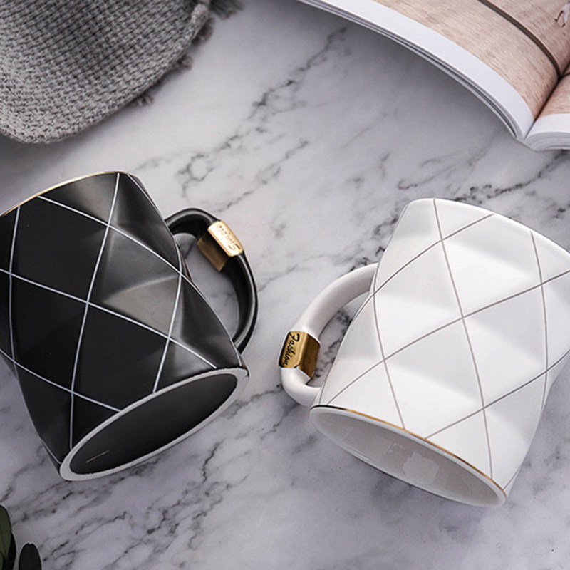 Diamond Patterned Coffee Cup