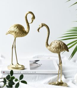 Gold Flamingo Statue