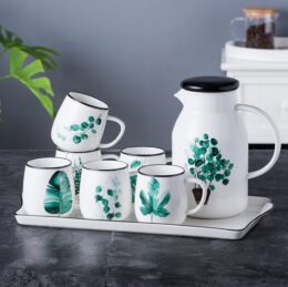 Tea Cup with Plant Design