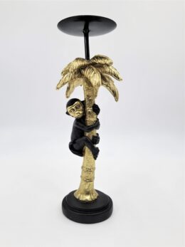 Monkey Hanging in Coconut Tree Candle Holder