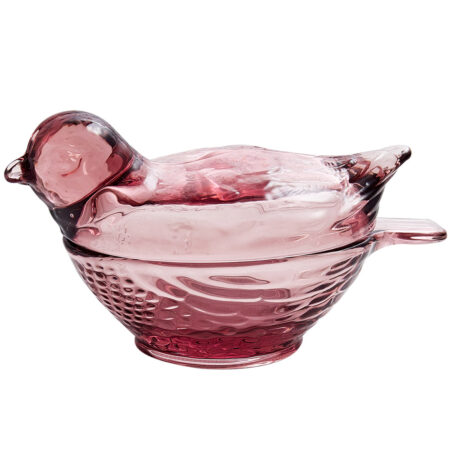 Glass Bird Jam Pot