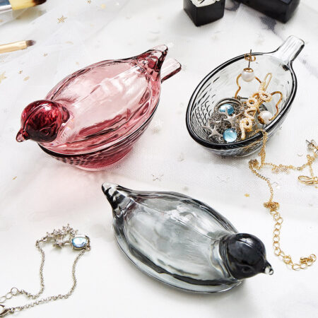 Glass Bird Jam Pot
