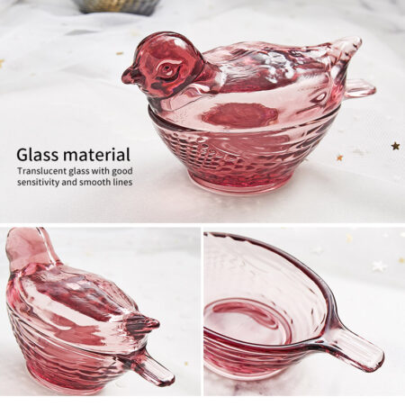 Glass Bird Jam Pot