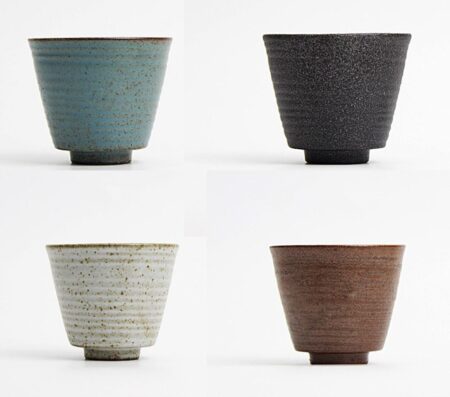 Elegant Stoneware Kung Fu Tea Cup 4-Piece Set