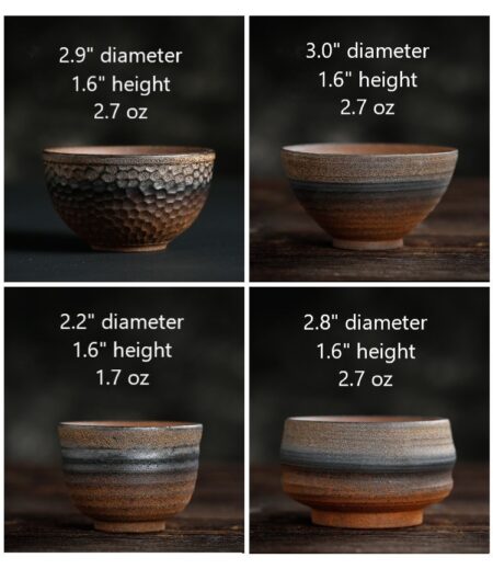 Elegant Stoneware Kung Fu Tea Cup 4-Piece Set
