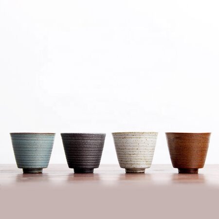 Elegant Stoneware Kung Fu Tea Cup 4-Piece Set