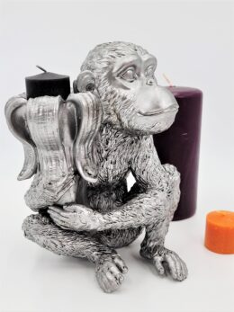 Seated Monkey with Large Banana Candle Holder