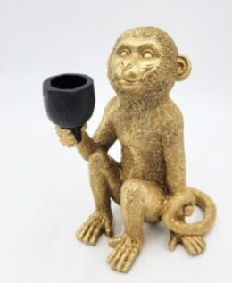 Seated Monkey Tapered Candle Holder