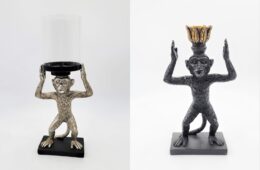 Standing Monkey with Overhead Candle Holder