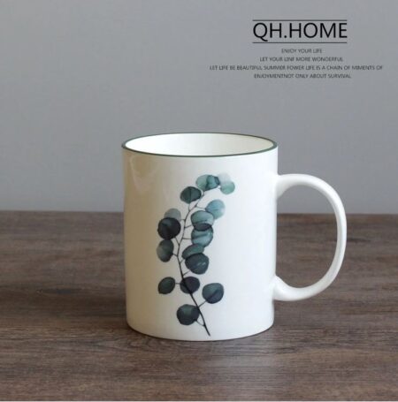 Coffee Cup with Plant Design