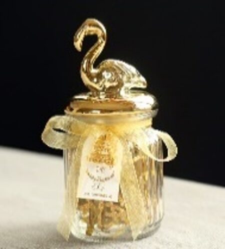 Storage Jar with Golden Animal on Lid