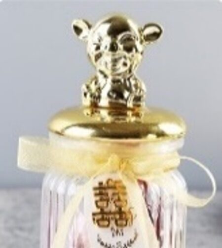 Storage Jar with Golden Animal on Lid