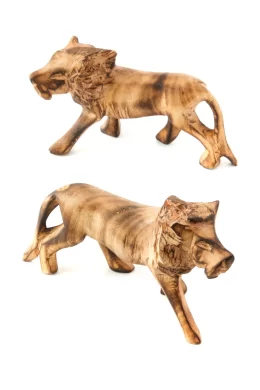 Kenya Jacaranda Wood Lion Statue Hand Made