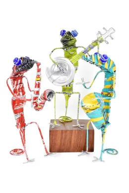 Kenya Musical Gecko Soda Recycle Can Sculptures Hand Made
