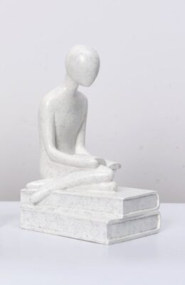 Woman on Book Character Statue