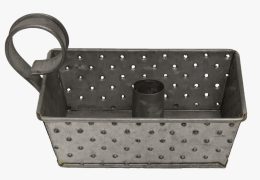 Galvanized Metal Tapered Candle Holder