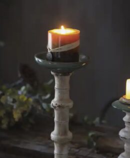 Retro Green Top Metal Candle Holder