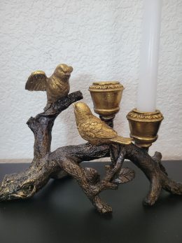 Two Birds on Branch Candle Holder