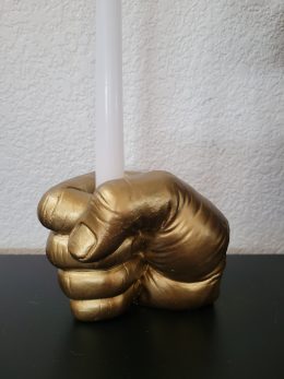 Grasping Hand Tapered Candle Holder