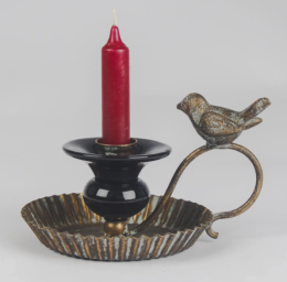 Tapered Candle Holder Lantern with Bird