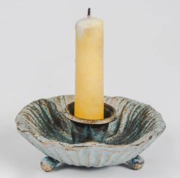 Vintage Cast Floral Dish Candle Holder