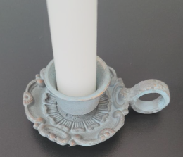 Vintage Cast Tapered Candle Holder with Ring Handle
