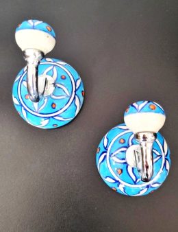 Indian Ceramic Round Wall Hook with Bulb Set