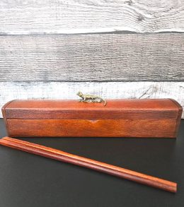 Chopstick Box Set with Iguana Decoration
