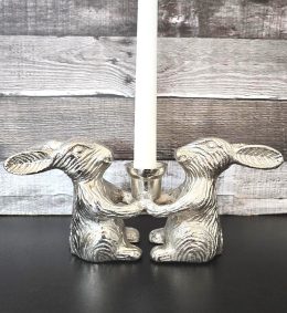 Bunny Lovers Tapered Candle Holder
