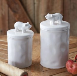 Ceramic Storage Jar with Pig Lid