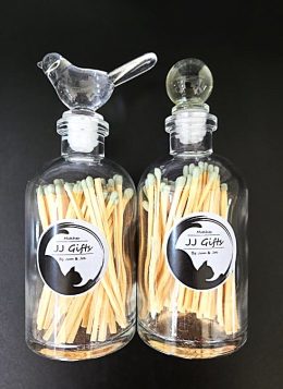 Jar and Glass Stopper with 3.5 Inch Matches