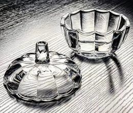 Glass Pumpkin Jar with Lid