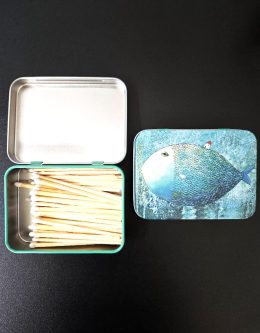 Fat Fish Matches Tin with Light Green Base (Random Matches Color)