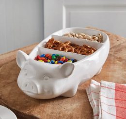 Three-Section Ceramic Pig Tray