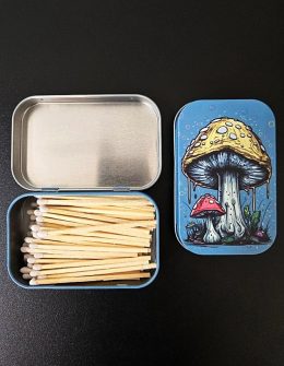 Psychedelic Black Matches Tin (Random Matches Color)